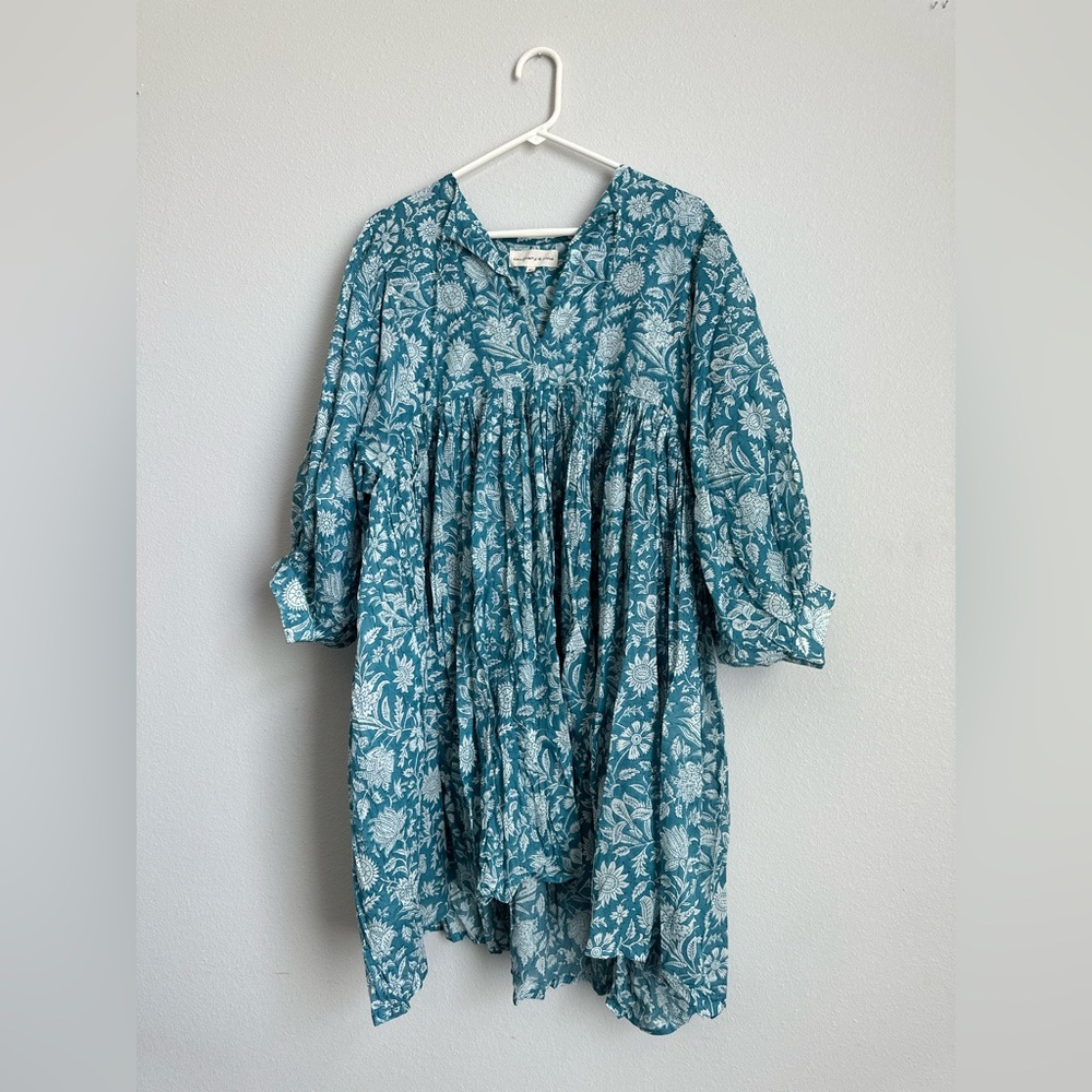 Daughters of India Kyra Mini Dress in Ocean Blue size XL